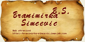Branimirka Simčević vizit kartica